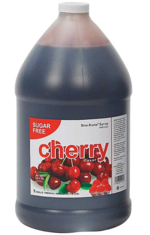 *SUGAR FREE* Additional Snow Cone Syrup - Cherry (Gallon with Pump)