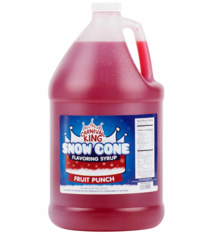 Additional Snow Cone Syrup - Fruit Punch (Gallon with Pump)