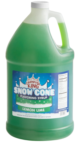 Additional Snow Cone Syrup - Lemon Lime (Gallon with Pump)