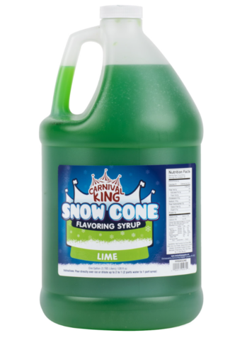 Additional Snow Cone Syrup - Lime (Gallon with Pump)