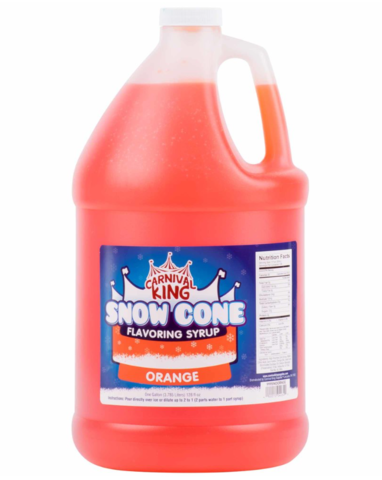 Additional Snow Cone Syrup - Orange (Gallon with Pump)