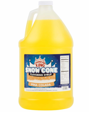 Additional Snow Cone Syrup - Pina Colada (Gallon with Pump)