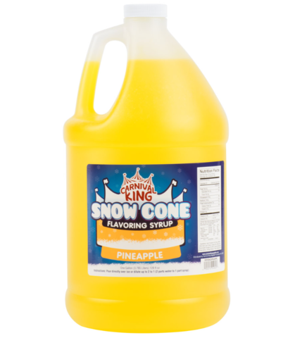 Additional Snow Cone Syrup - Pineapple (Gallon with Pump)