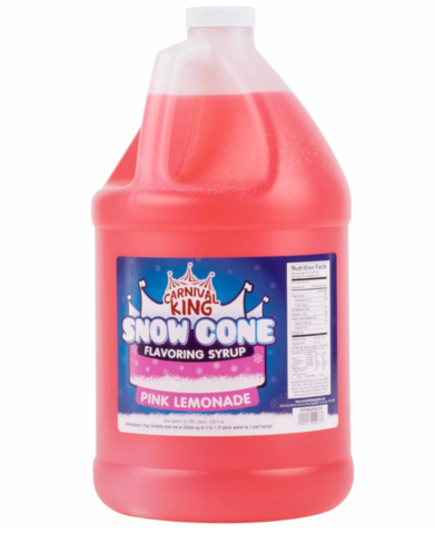 Additional Snow Cone Syrup - Pink Lemonade (Gallon with Pump)