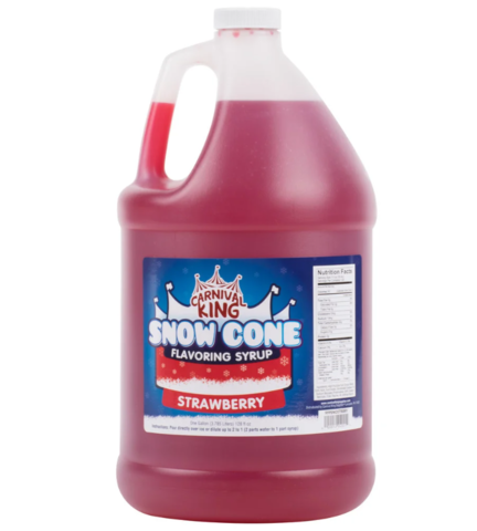 Additional Snow Cone Syrup - Strawberry (Gallon with Pump)