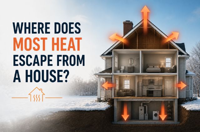 Where heat escapes from house diagram