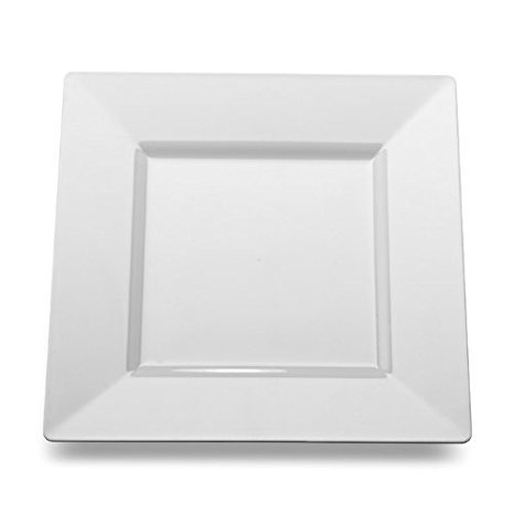 White Square Dinner Plate