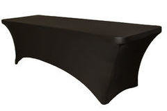 6Ft Black Spandex Table Cover 