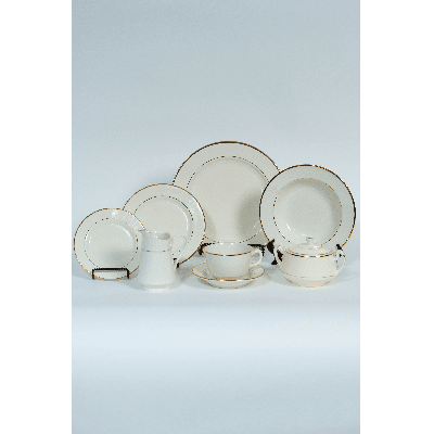 Ivory Gold Rim Dinner Plate