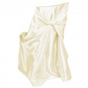 Ivory Satin Chair Cover (Tie Back)