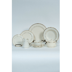 Ivory Gold Rim Dinner Plate