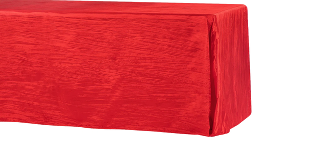 Red Crinkle Taffeta - 8Ft Table Linen