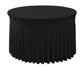 132' fitted Round Black Tablecloth