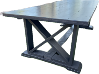 90' x 40' Rectangular Black Wood Tables