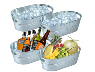 3-gallon Galvanized Beverage Tub — Silver