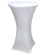 32' White Fitted Cocktail Linen