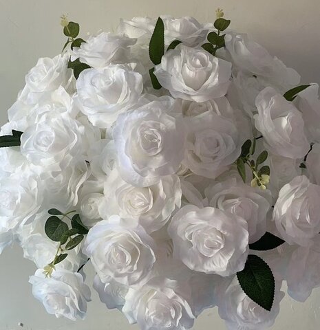 White and Green Artificial Rose Flower Balls