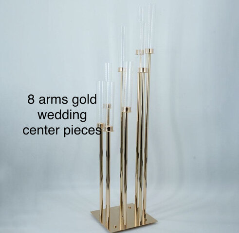 Gold Metal 8 Arms Candelabras