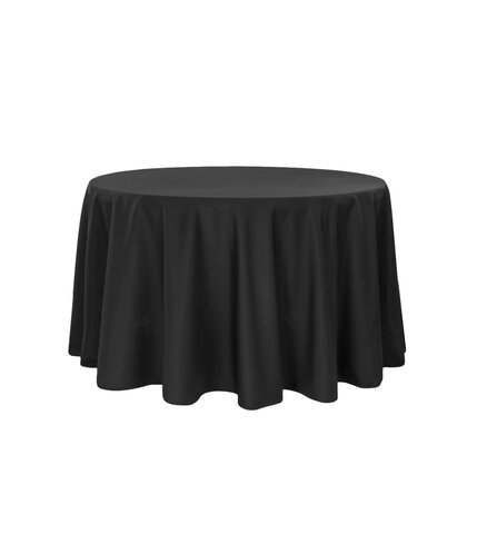 Round Polyester Black Tablecloth 136