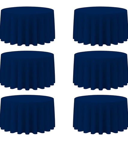 Round Polyester Navy Blue Tablecloth 120