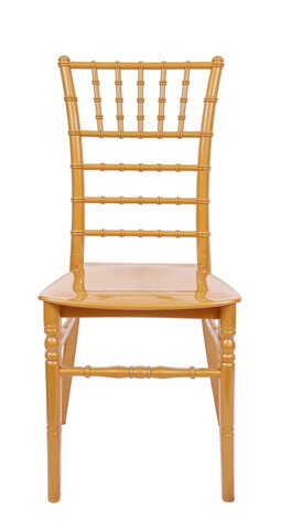 Gold Chiavari Chair with White Cushions 