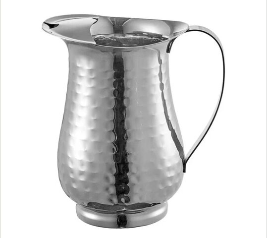 Stainless Steel Hammered Slender Bell Pitcher with Iced Guard