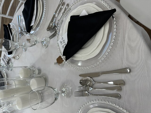 Place Setting with stainless steel silverware