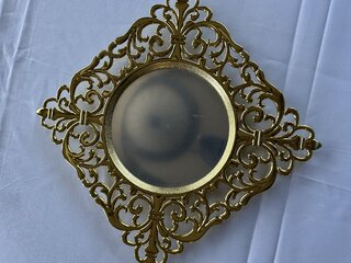 Elegant Mirror Gold Plastic Charger Plate