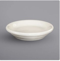 Butter Dish Ivory (American white) 3 1/4 inch Roll edge porcelain 