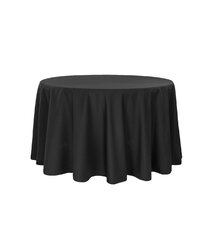 Round Polyester Black Tablecloth 120"