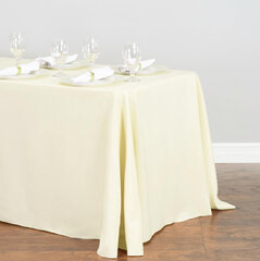 Ivory 90 x 132" Rec. Polyester Tablecloth