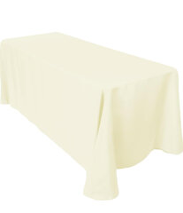 Ivory 90 x 156" Rect. Polyester Tablecloth