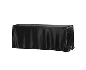 Black 90 x 156" Rect. Satin tablecloth