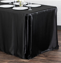 Black 90 x 132" Rec. Polyester tablecloth