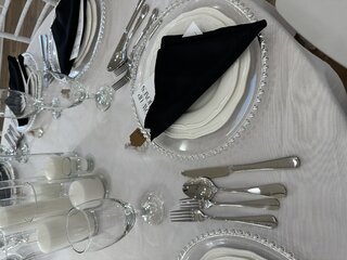 Place Setting with stainless steel silverware