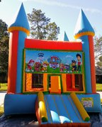 13 x 13 Paw Patrol Moonwalk with mini slideBest for ages 4+ Space Needed: 18'L x 18'W x 18'H