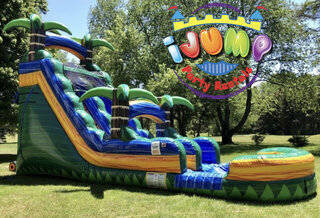 18 Foot Emerald WaterslideRecommended for ages 6+ Space Needed: 36'L x 16'W x 22'H