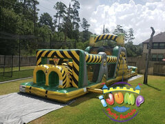 47 Ft. Toxic Blast Obstacle Course with poolRecommended for ages 6+ Space Needed: 51'L x 14'W x 18'H