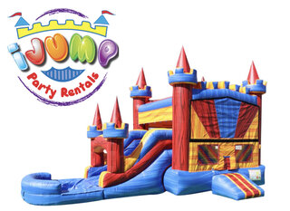 Module Bounce house with slide combo with poolRecommended for ages 6 and under Space Needed 27’ L x 16’ W x 17’ H