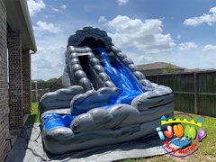 18' Ft. Wild Rapids Dual Lane Water Slide with poolRecommended for ages 6+ Space Needed: 30'L X 19'W X 24'H
