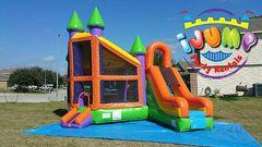 Deluxe combo bounce house with slideRecommended for ages 6+ Space Needed: 23'L x17'W x17'H