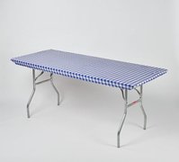 Blue Gingham 8ft Banquet Quick Cover