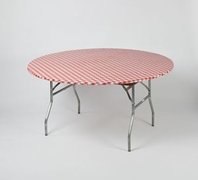 Red Gingham 5ft Round Quick Cover