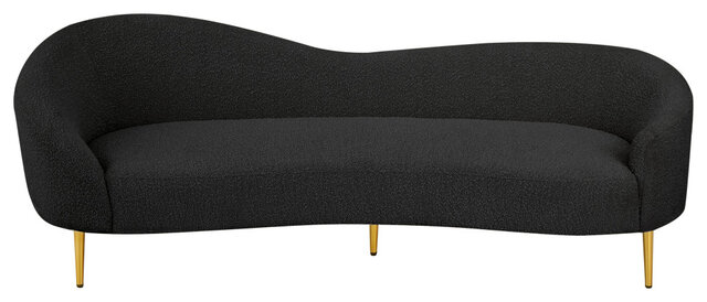 Tasha's Black Velvet Sofa