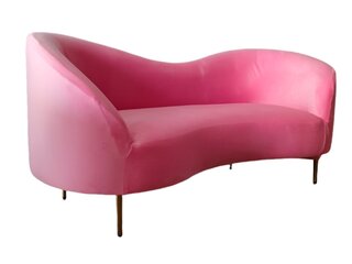 Tasha's Hot Pink Velvet Loveseat
