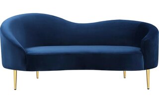 Tasha's Navy Velvet Loveseat