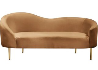 Tasha's Saddle Velvet Loveseat