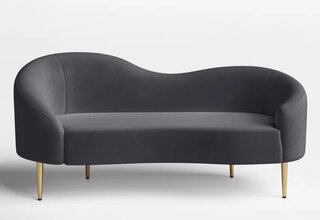 Tasha's Grey Velvet Loveseat