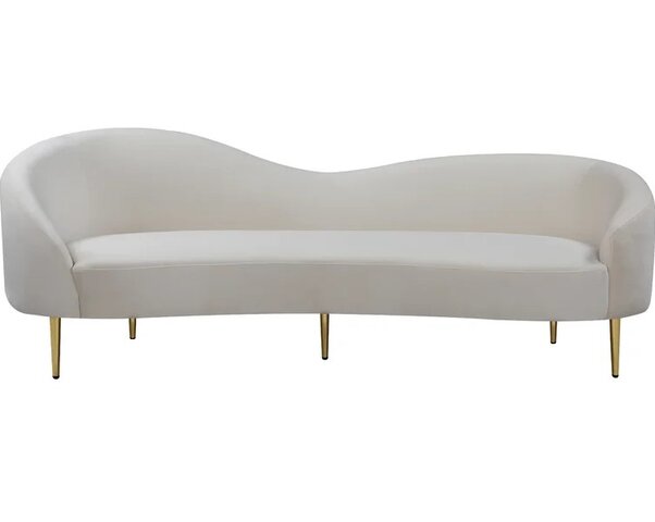 Tasha's White Velvet Sofa