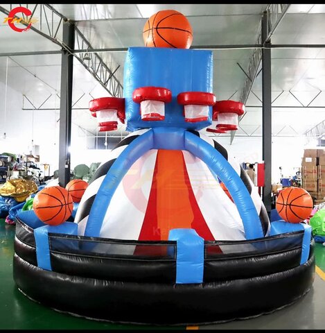 8-1 INFLATABLE BASKETBALL GAME W/ 4 SIDES AND 2 BASKETS ON EACH SIDE.